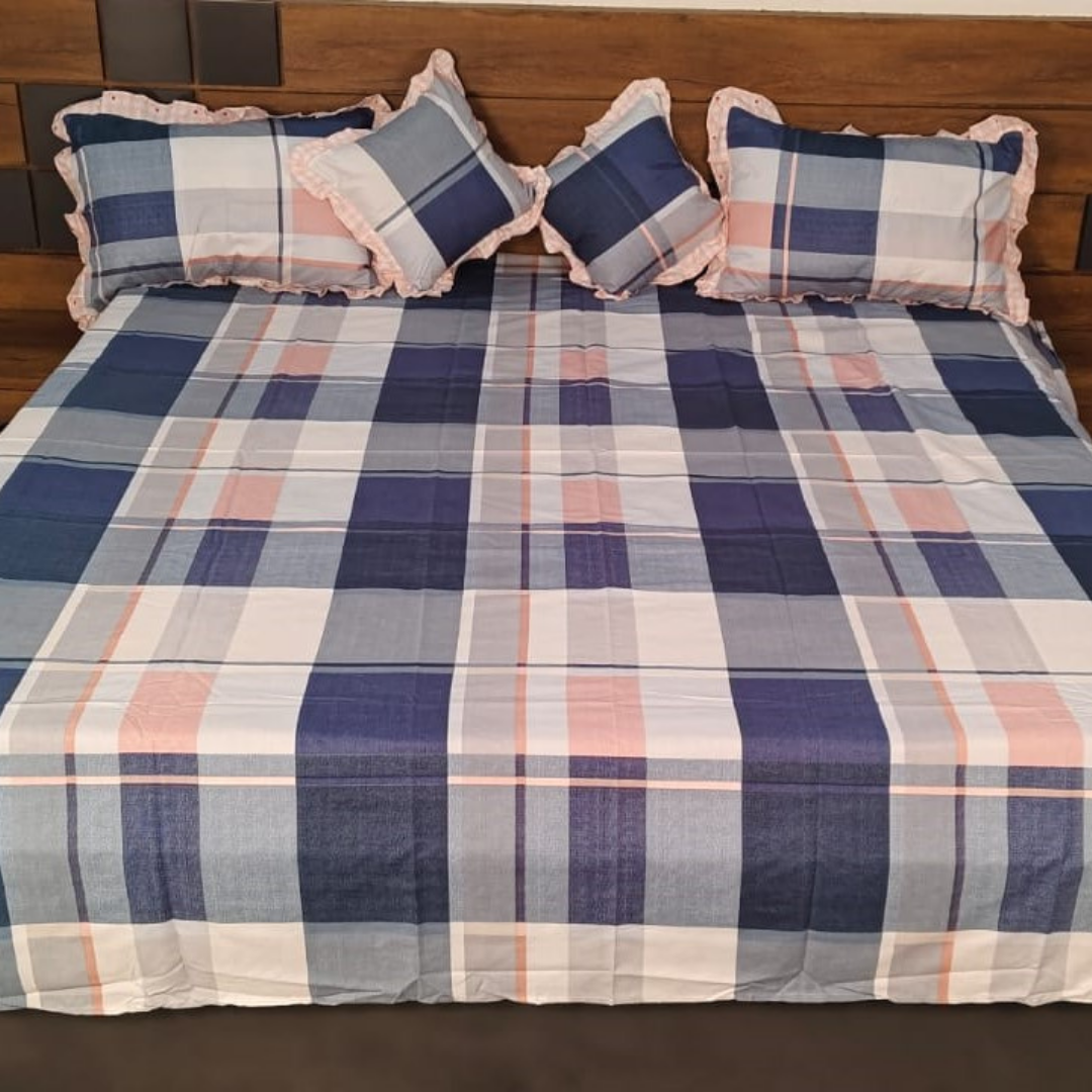 300 TC Glace Cotton Queen Size Bedding Set / Comforter Set