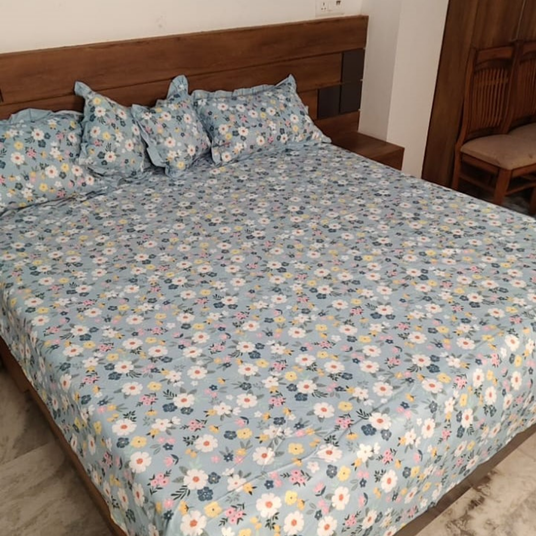 300 TC Glace Cotton Queen Size Bedding Set / Comforter Set