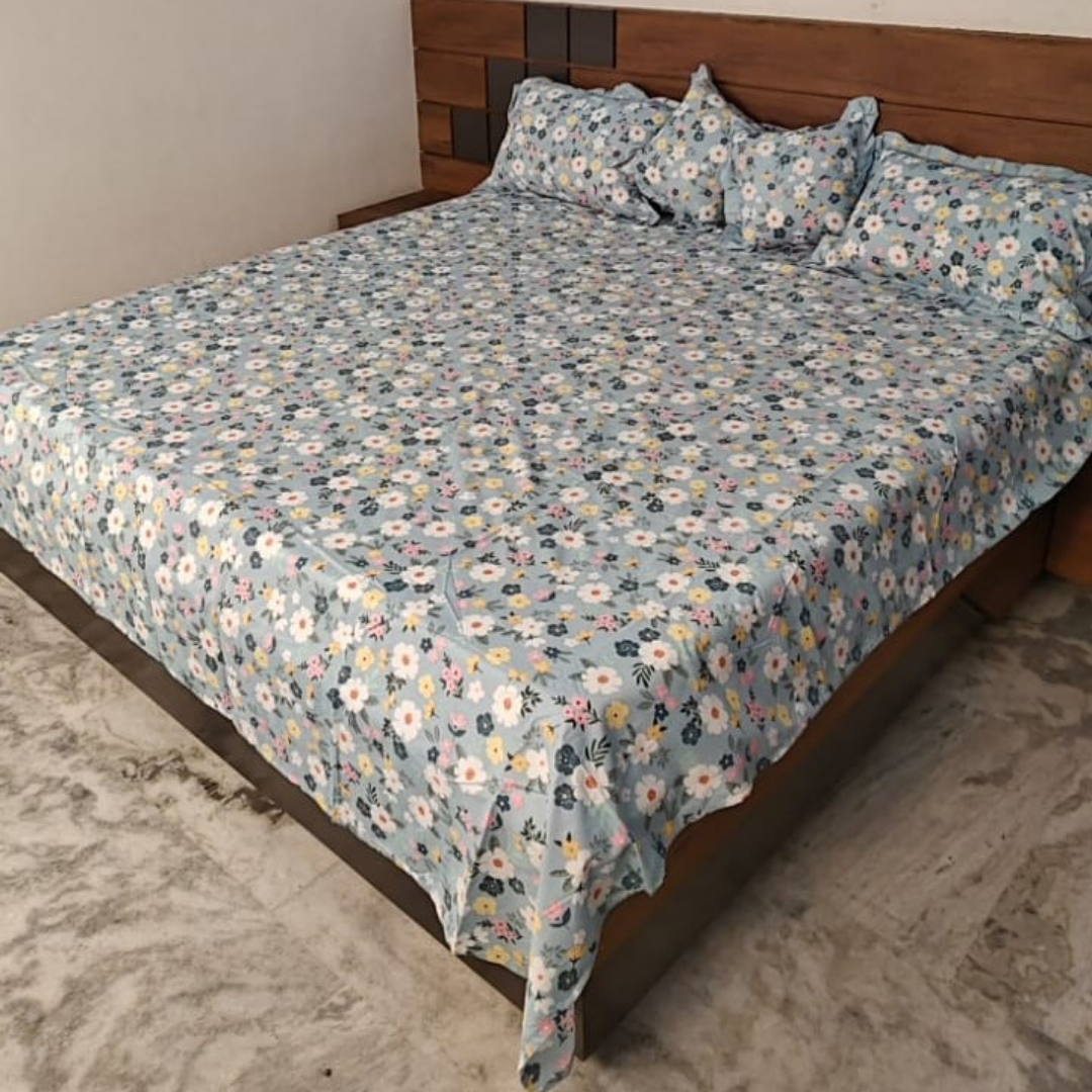 300 TC Glace Cotton Queen Size Bedding Set / Comforter Set