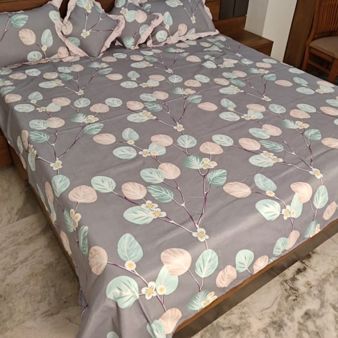 300 TC Glace Cotton Queen Size Bedding Set / Comforter Set