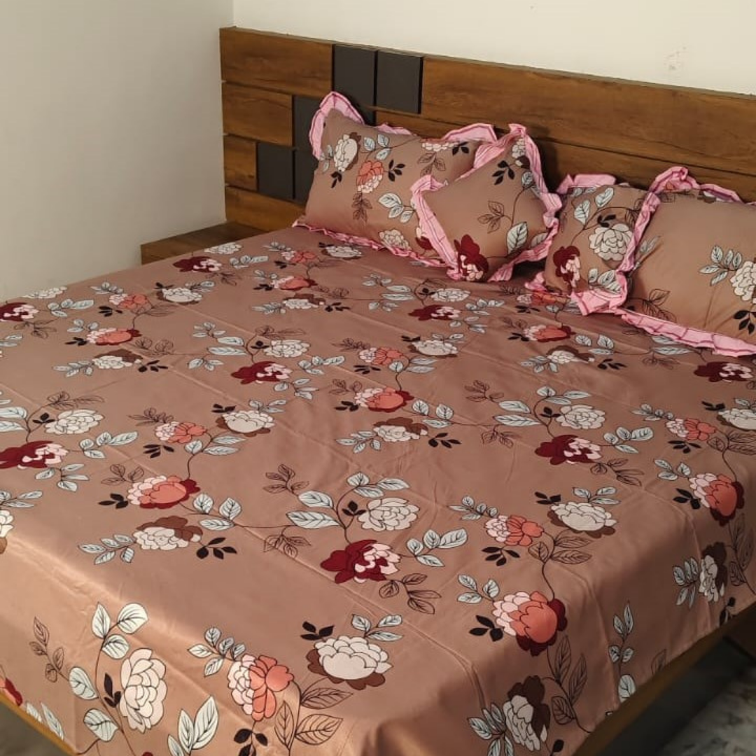 300 TC Glace Cotton Queen Size Bedding Set / Comforter Set