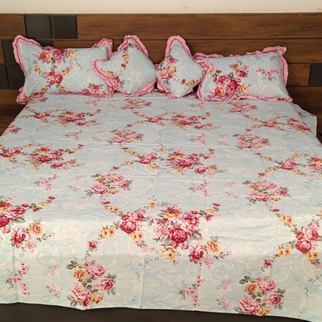 300 TC Glace Cotton Queen Size Bedding Set / Comforter Set
