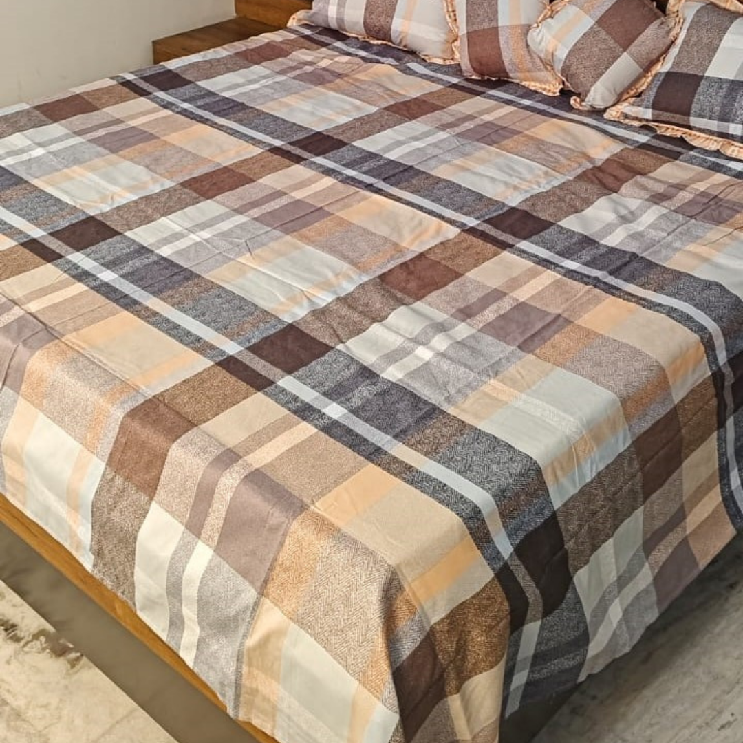 300 TC Glace Cotton Queen Size Bedding Set / Comforter Set