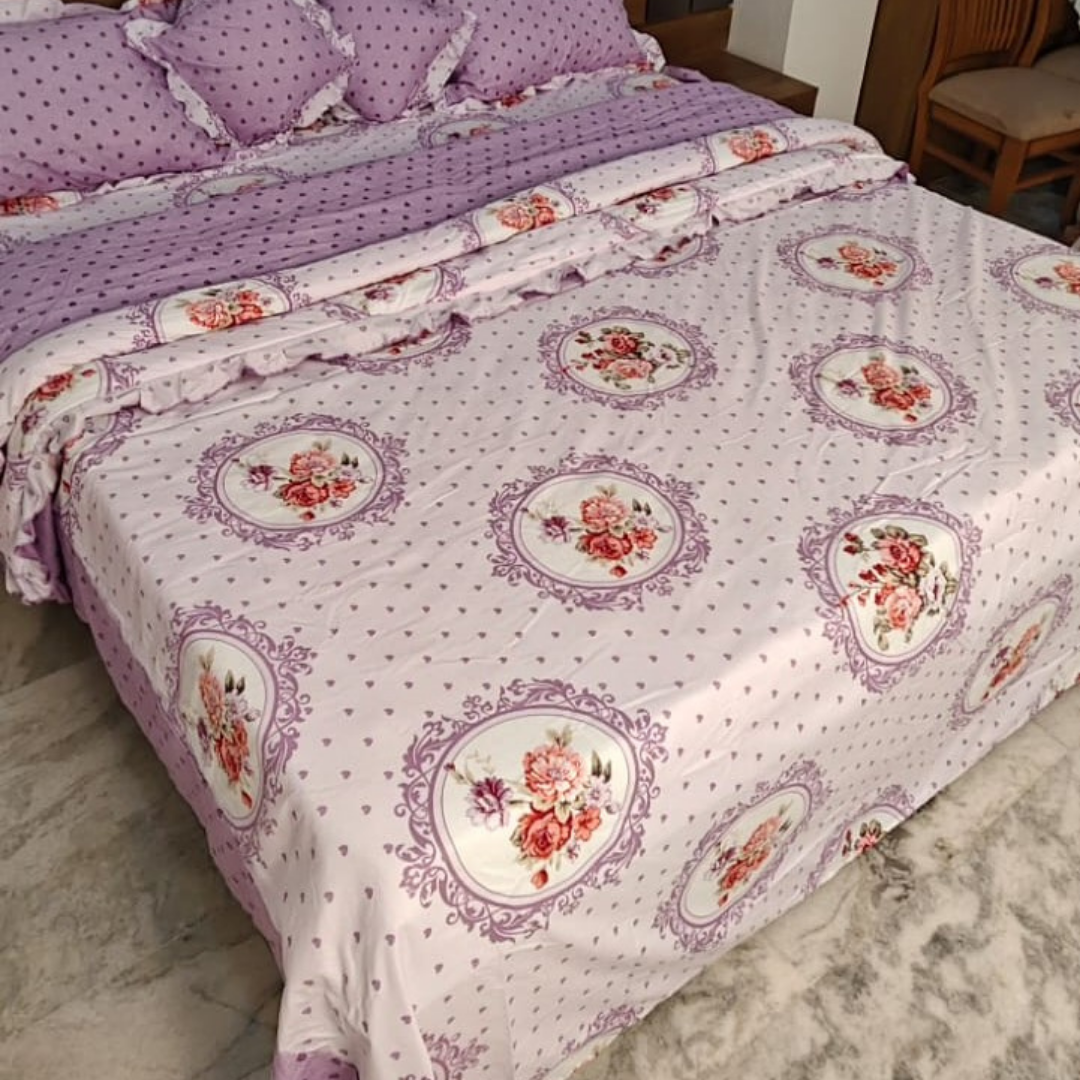 300 TC Glace Cotton Queen Size Bedding Set / Comforter Set