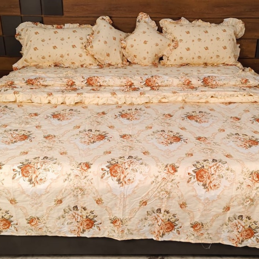 300 TC Glace Cotton Queen Size Bedding Set / Comforter Set