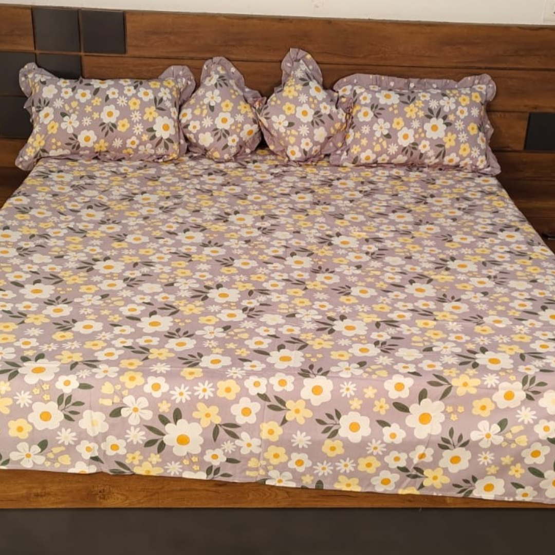 300 TC Glace Cotton Queen Size Bedding Set / Comforter Set